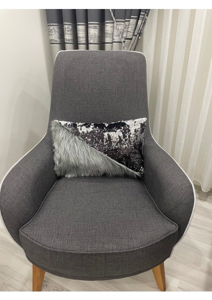 Pullu Peluş Dikdörtgen Üçgen Kırlent Kılıfı