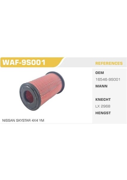 WAF-9S001 Hava Filtresi D23 Skystar 03-2.5 YD25DDTI Kolı: 36 Ad FN3406