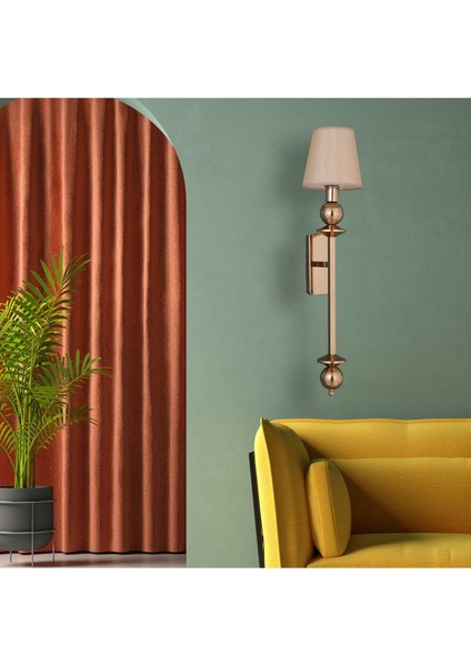Firenze Modern Bal Rengi Aplik Kumaş Başlık Şık Duvar Apliği fiyatları