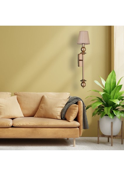 Firenze Modern Bal Rengi Aplik Kumaş Başlık Şık Duvar Apliği modelleri