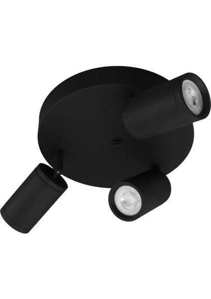 Panasonic LED Ampul Siyah Richi Rich 3lü Spot Modern Aydınlatma GU10 LED Ampul Dahil Gün Işığı 3000