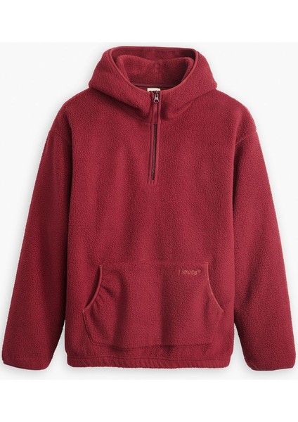 Erkek Yarım Fermuar Kapüşonlu Sweat Sherpa Kazak - A8611-0003