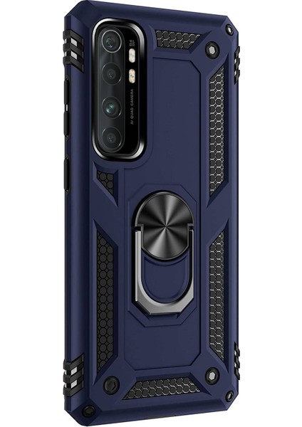 Xiaomi Mi Note 10 Lite Yüzüklü Tank Kılıf Lacivert