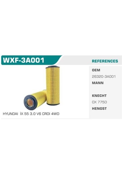 WXF-3A001 Yağ Filtresi IX55 11-Kolı: 50 Ad