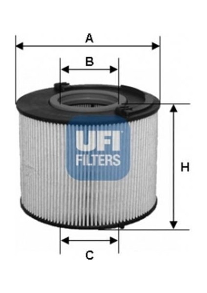 Ufı 26.015.00 Yakıt Filtresi Volkswagen Touareg 3.0 Tdı-3.0 V6 Tdı-Audi Q7 3.0-4.2 Tdı 06-10-Porsche Cayenne 3.0tdı 7L6127177B
