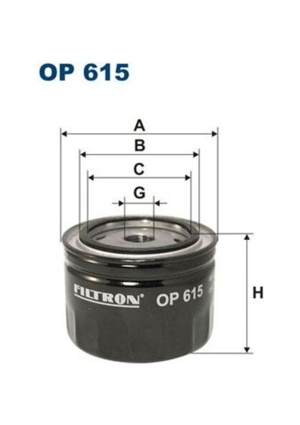 OP615 Yağ Filtresi Opel Monza A-Omega A-Senator A-Senator B-Rover Allegro-Maxi 650383
