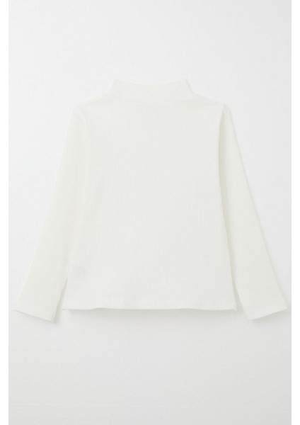 Kız Çocuk Uzun Kollu Tişört Tül Fiyonk Armalı 8-14 Yaş, Ekru fiyatları