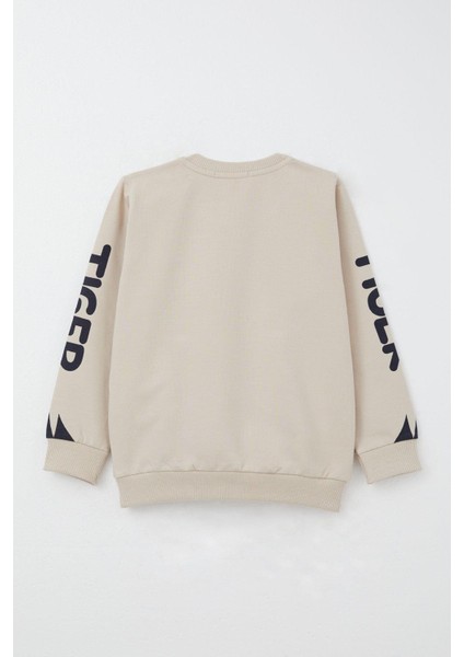 Erkek Çocuk Eşofman Takım Kulakları Hareketli Kaplancık Nakışlı 1-4 Yaş, Bej fırsatları