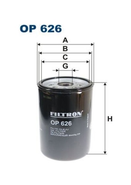OP626 Yağ Filtresi Mann Tga 41.530-M2000L-M-L2000-M90-G90-CLA-ASKAM 51055017160