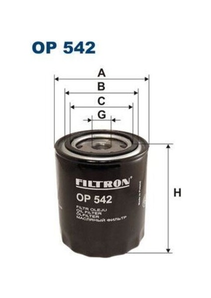 OP542 Yağ Filtresi Ford 83EM6714BA