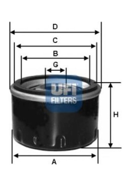 Ufı 23.103.00 Yağ Filtresi Fiesta Cb1 08-12 V 02-Focus Cak 98-05 Iı Iıı Fusion 02-12 C-Max 06-11 Mondeo Iıı 00-06 741M6714CA