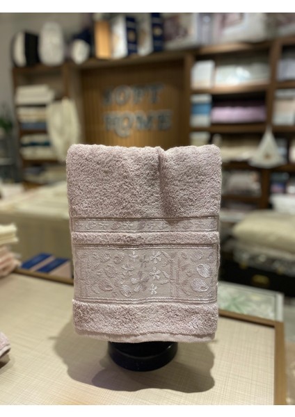 %100 Bambu Lila Çiçek Desenli Gonca Havlu (50X90CM) fiyatları
