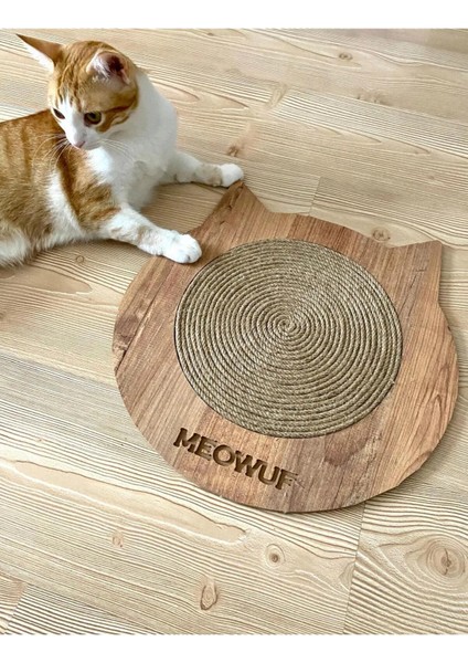 Doğal Jüt Ip Kedi Tırmalama Tahtası Ahşap Kedi Tırmalama Matı Paspası