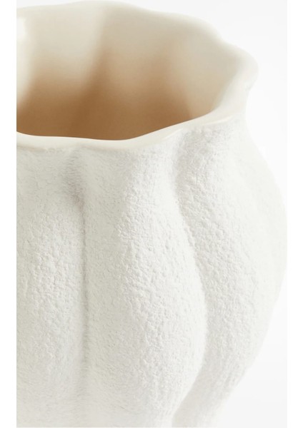 Küçük Stoneware Vazo - Beyaz fiyatları