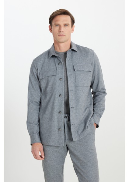 Relax Fit Rahat Kesim Gömlek Yaka Diagonal Desenli Esnek Takım Elbise Ceketi modelleri