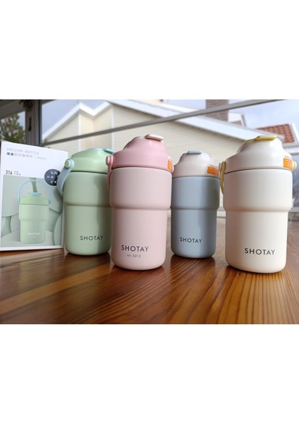 Askılı Mug Çelik Bardak 450ML Krem