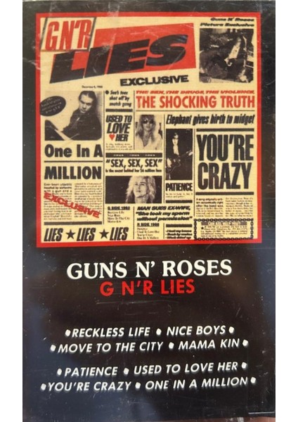 Guns N' Roses – G N' R Lies 1989 Baskı (Kaset)