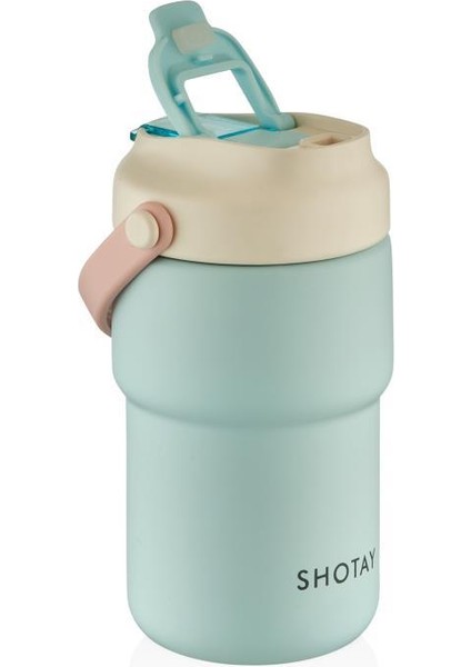 Askılı Mug Çelik Bardak 450ML Pastel Mavi