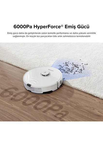 S8 Sonic Mopping Akıllı Robot Süpürge S8 Beyaz