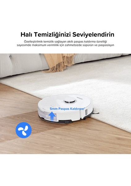 S8 Sonic Mopping Akıllı Robot Süpürge S8 Beyaz