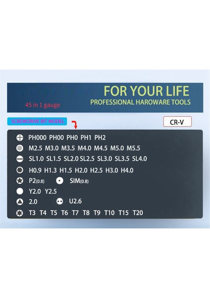 Çok Fonksiyonlu Kombinasyon Tornavida 45 Parça Set Telefon Sökme (Yurt Dışından)