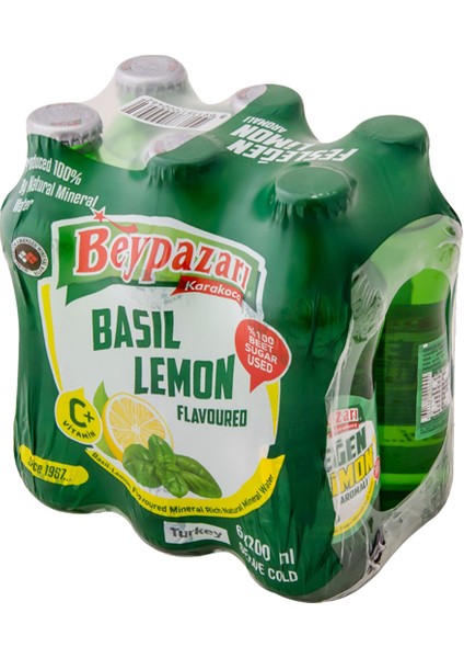 Fesleğen Limon Aromalı Maden Suyu 200 ml x 6 Adet