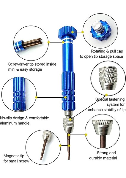 Manyetik 6'sı 1 Arada Minik Tornavida Seti, Saat, Gözlük Vb. Için (Yurt Dışından) fırsatları