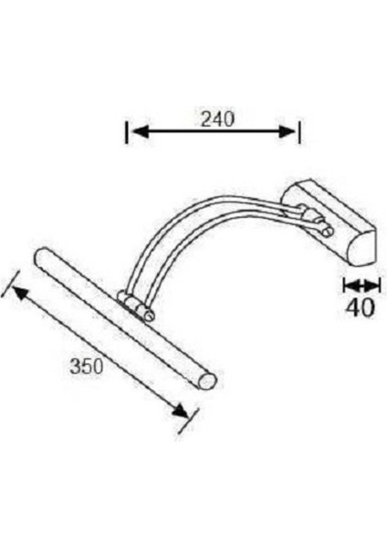 Flüt Aplik , Krom Ayna Resim Tablo Üstü LED Banyo Aplik 35CM 2m Anahtarlı Fişli Anahtarlı Kablo fiyatları