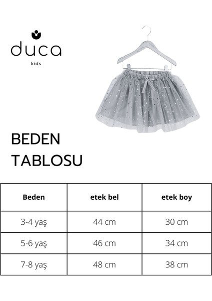 Yıldız Baskılı Kurdela Detaylı Pamuk Astarlı Tütü Etek