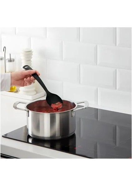 Sumuhome Gnarp Mutfak Gereçleri Seti Maşa Kaşık Spatula Siyah 3 Parça