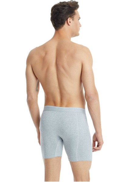 Erkek Pamuk Elastan Retro Boxer Tender Cotton 9216 - Gri Melanj