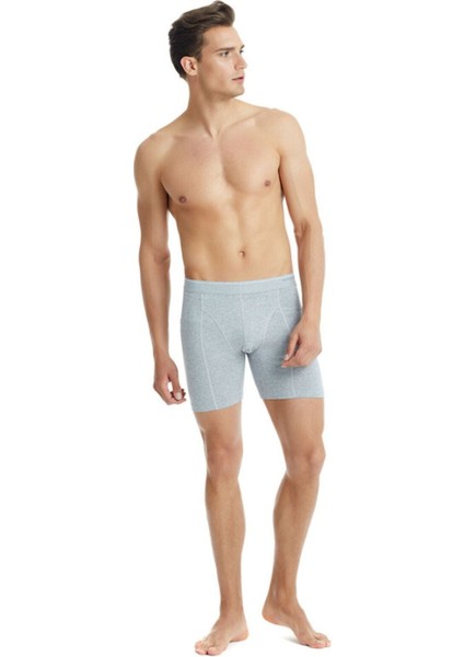 Erkek Pamuk Elastan Retro Boxer Tender Cotton 9216 - Gri Melanj