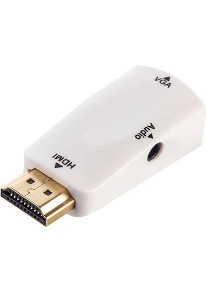 To VGA + Audio Dönüştürücü Adaptör + Aux Kablo C-844