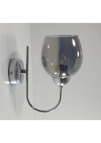 Baston Krom Füme Camlı Aplik