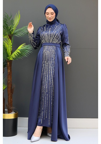 Moon Tesettür Abiye Lacivert fiyatları