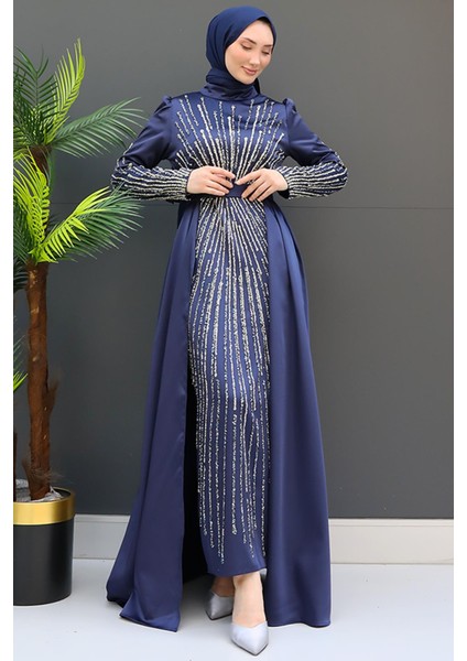 Moon Tesettür Abiye Lacivert fırsatları