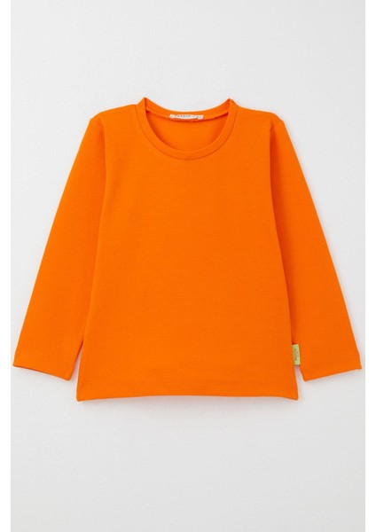 Kız Bebek Uzun Kollu Tişört Basic 9 Ay-3 Yaş, Turuncu