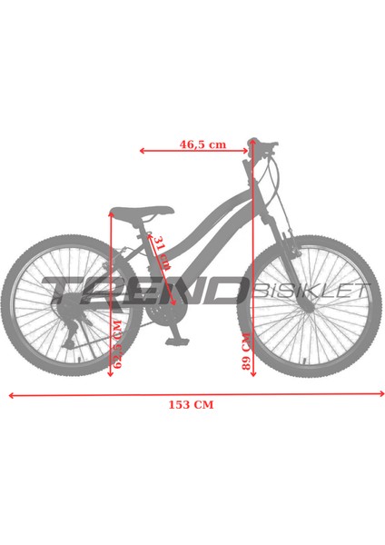 Everest Cross Lady 24 Jant Amortisörlü Bisiklet, 21 Vites Bisiklet, Cnc Alüminyum Jant, Boy 140 -160 Cm,