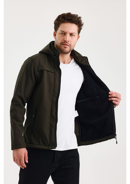 Yeşil Erkek Su Geçirmez Içi Polarlı Iç Çepli Çıkartılabilir Kapüşonlu Softshell Mont&kaban fiyatları