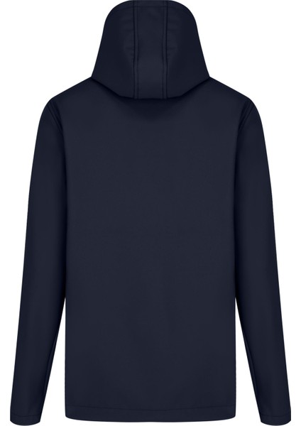 Lacivert Erkek %100 Su Geçirmez Içi Polarlı Iç Çepli Çıkartılabilir Kapüşonlu Softshell Mont&kaban