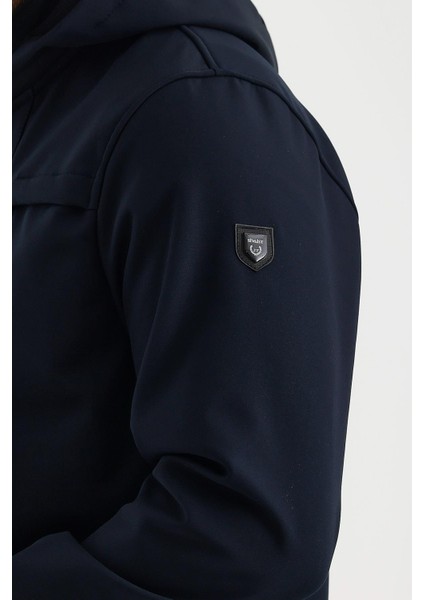 Lacivert Erkek %100 Su Geçirmez Içi Polarlı Iç Çepli Çıkartılabilir Kapüşonlu Softshell Mont&kaban indirimleri