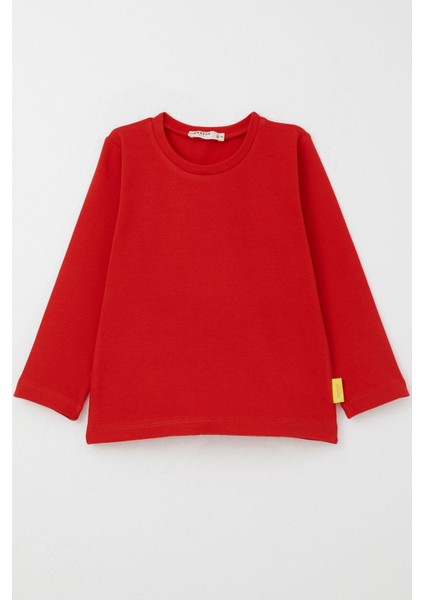 Kız Bebek Uzun Kollu Tişört Basic 9 Ay-3 Yaş, Kırmızı