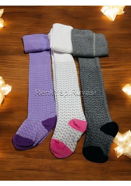 3 Adet %80 Pamuklu Kız Çocuk Kilotlu Çorap fırsatları