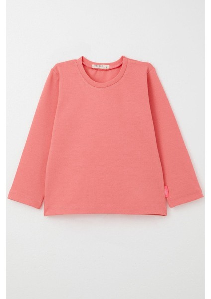Kız Bebek Uzun Kollu Tişört Basic 9 Ay-3 Yaş, Mercan