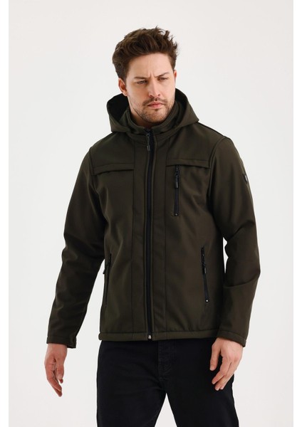Yeşil Erkek %100 Su Geçirmez Içi Polarlı Iç Çepli Çıkartılabilir Kapüşonlu Softshell Mont&kaban modelleri