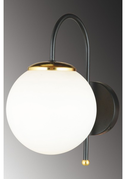 Siyah Baston Beyaz Glop Camlı Aşağı Bakan Modern Aplik modelleri