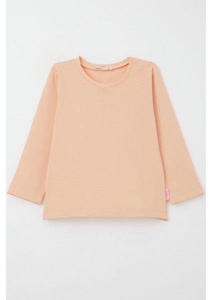 Kız Bebek Uzun Kollu Tişört Basic 9 Ay-3 Yaş, Somon