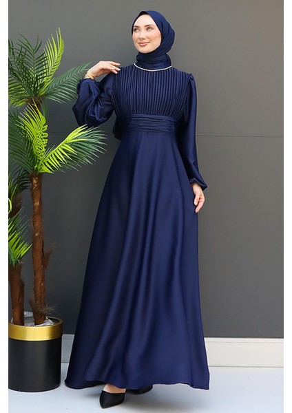 Ceylin Tesettür Elbise Lacivert modelleri