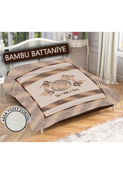 Dekoratif Modern Desenli %100 Bambu Kumaşlı Battaniye