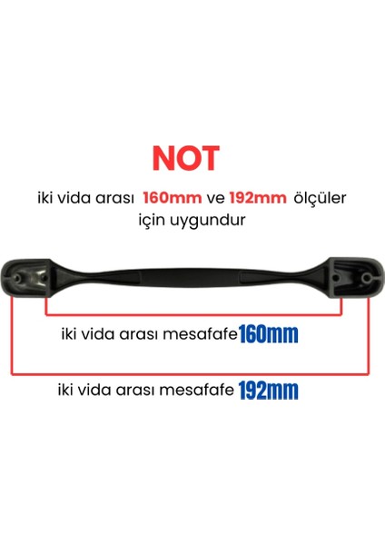 4 Adet Eymen Lüks Siyah Metal Mobilya Kulpu 160MM - 192MM